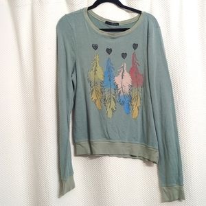 Wildfox feather graphic sweatshirt